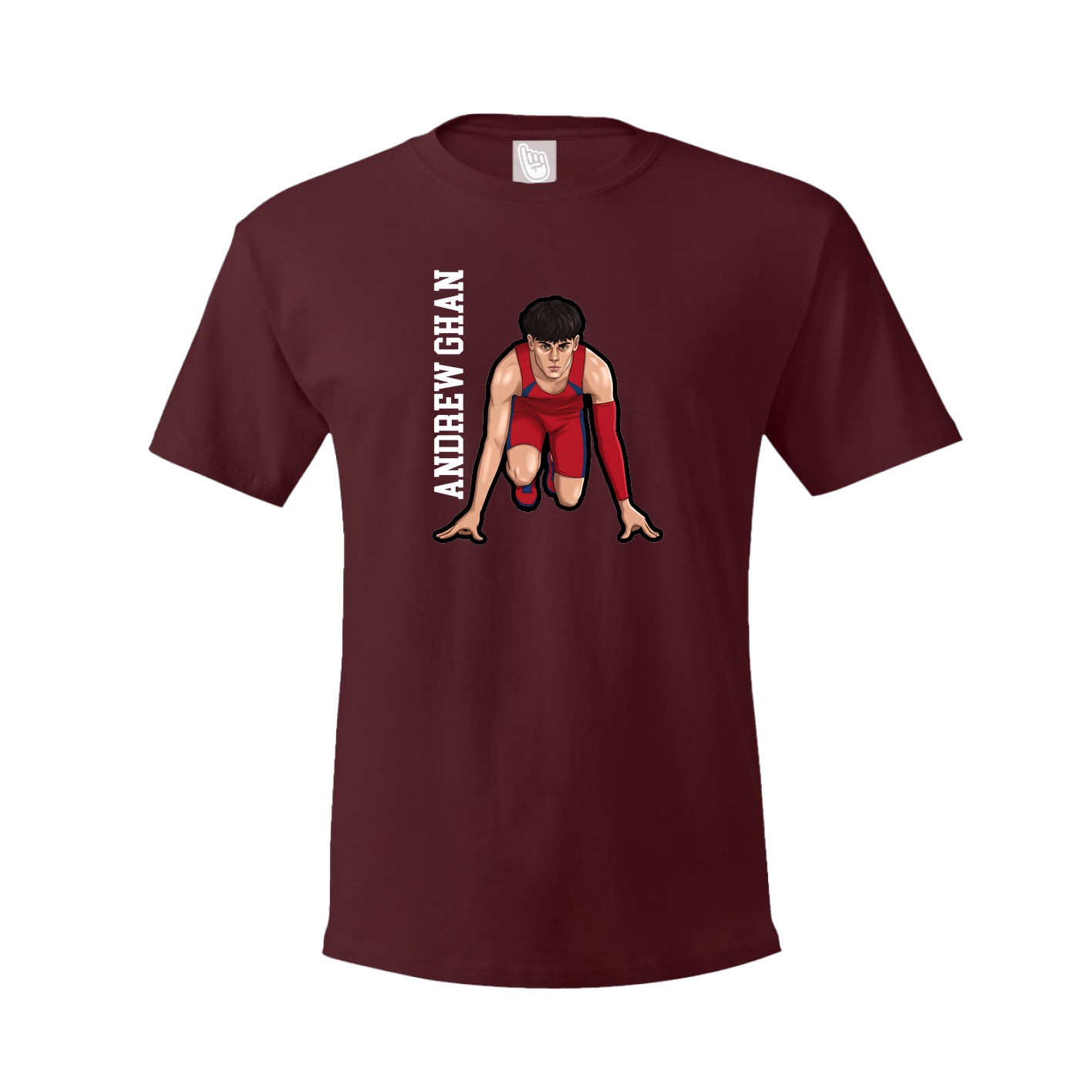 Tee — Name Vertical in Maroon