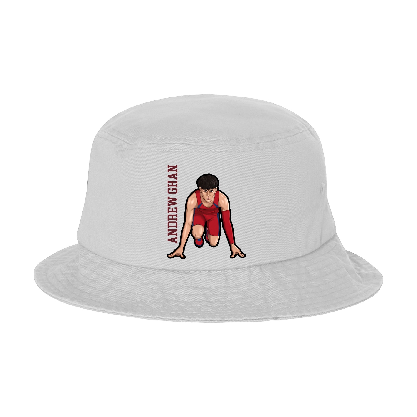 Bucket Cap — Name Vertical in White