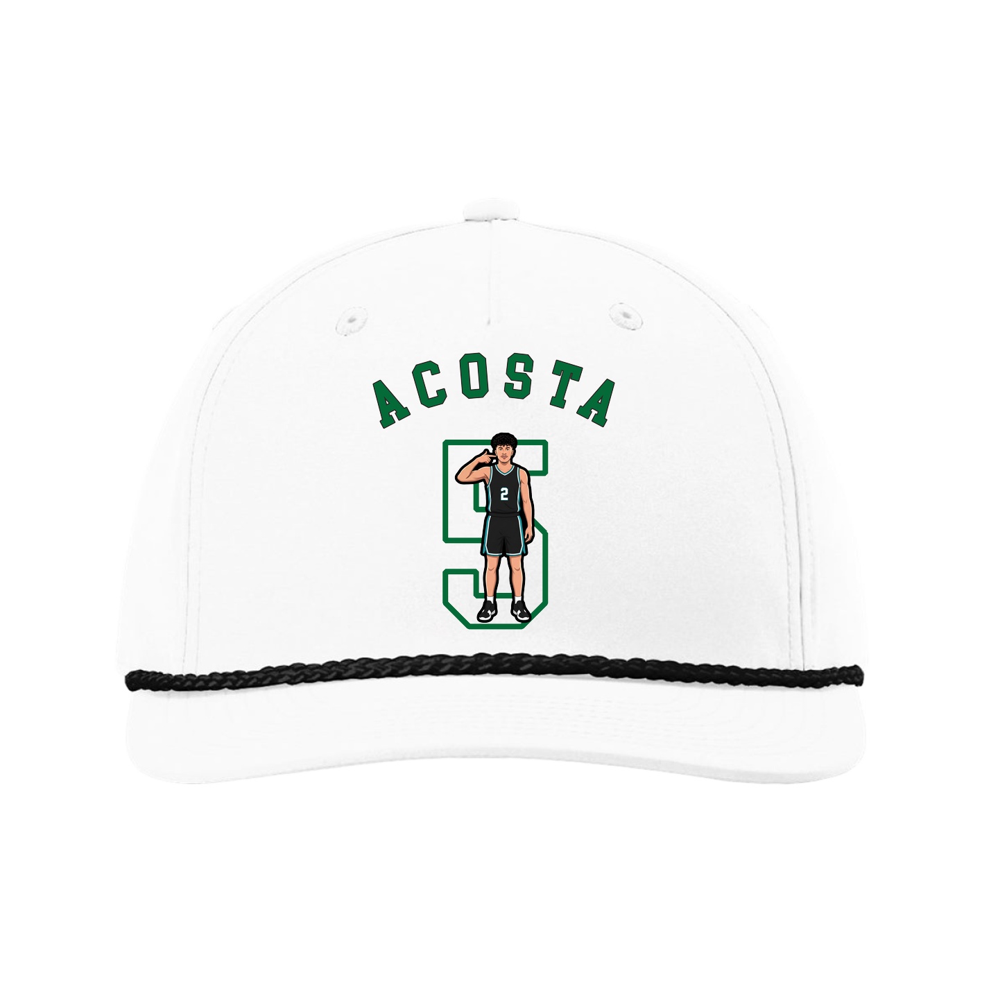 Five-Panel Classic Rope Cap — Shirsey Arch in White