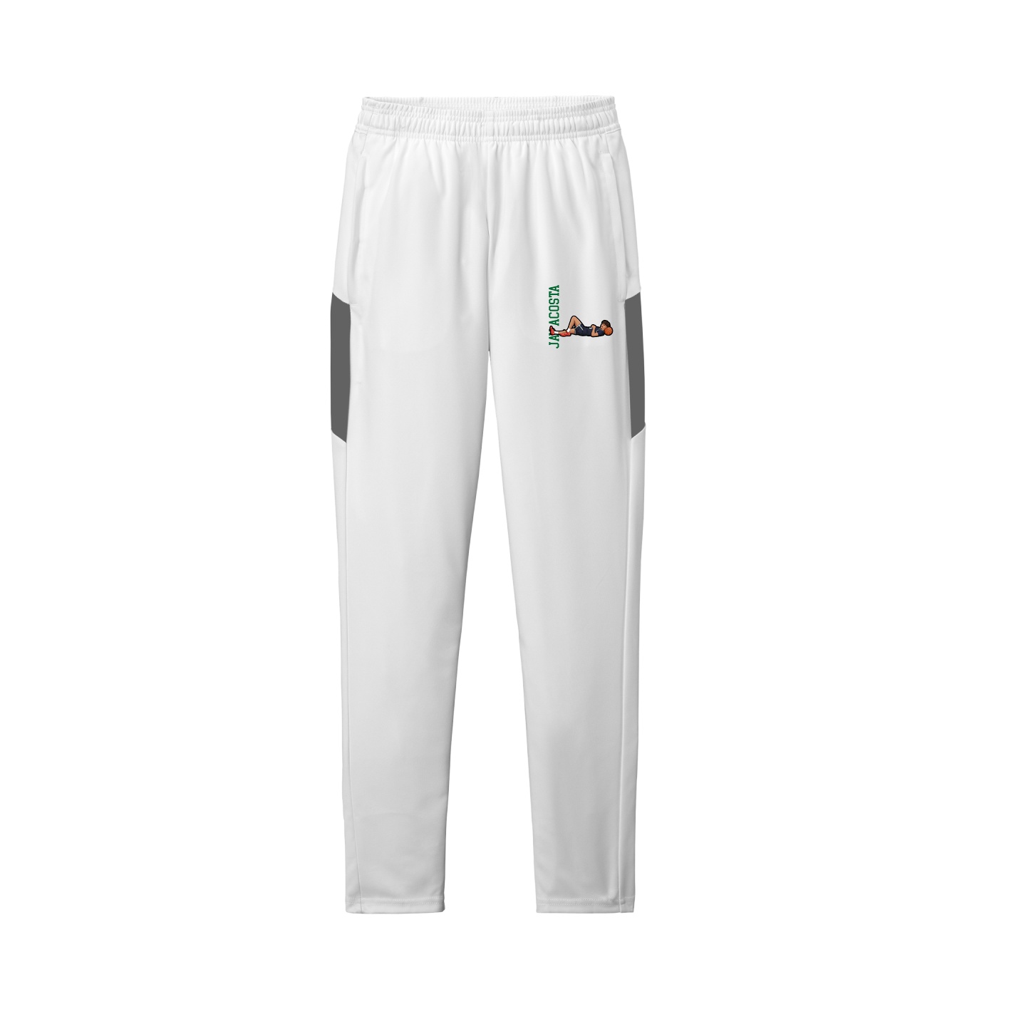 Team Travel Pant — Name Vertical in White/Grey
