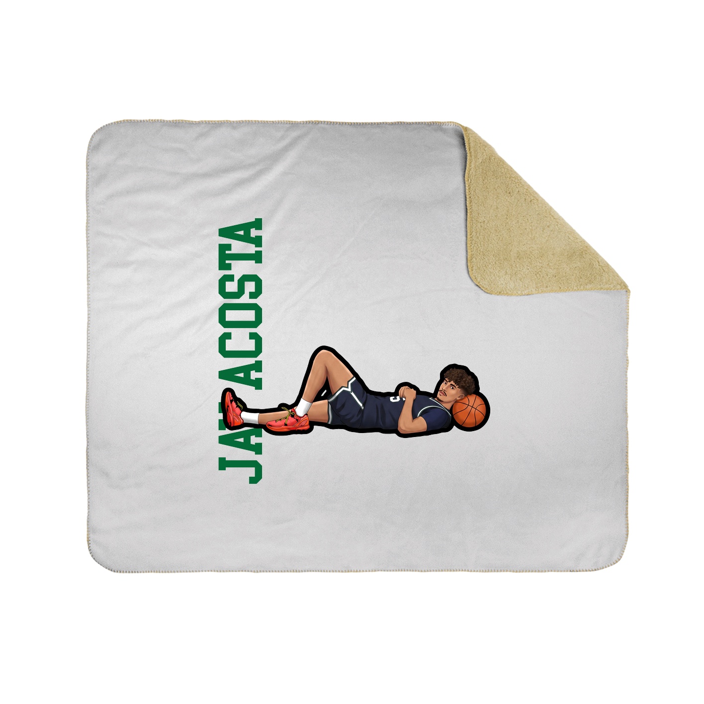 Throw Blanket — Name Vertical in White