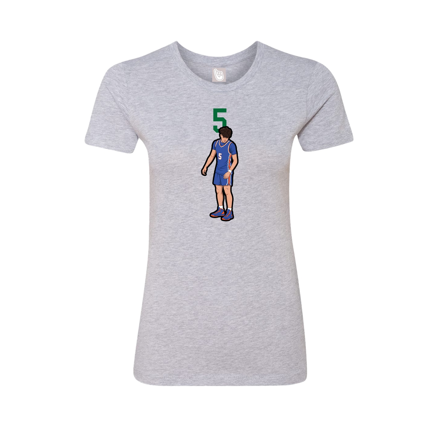 Fitted Women's Tee — Number Top in Grey