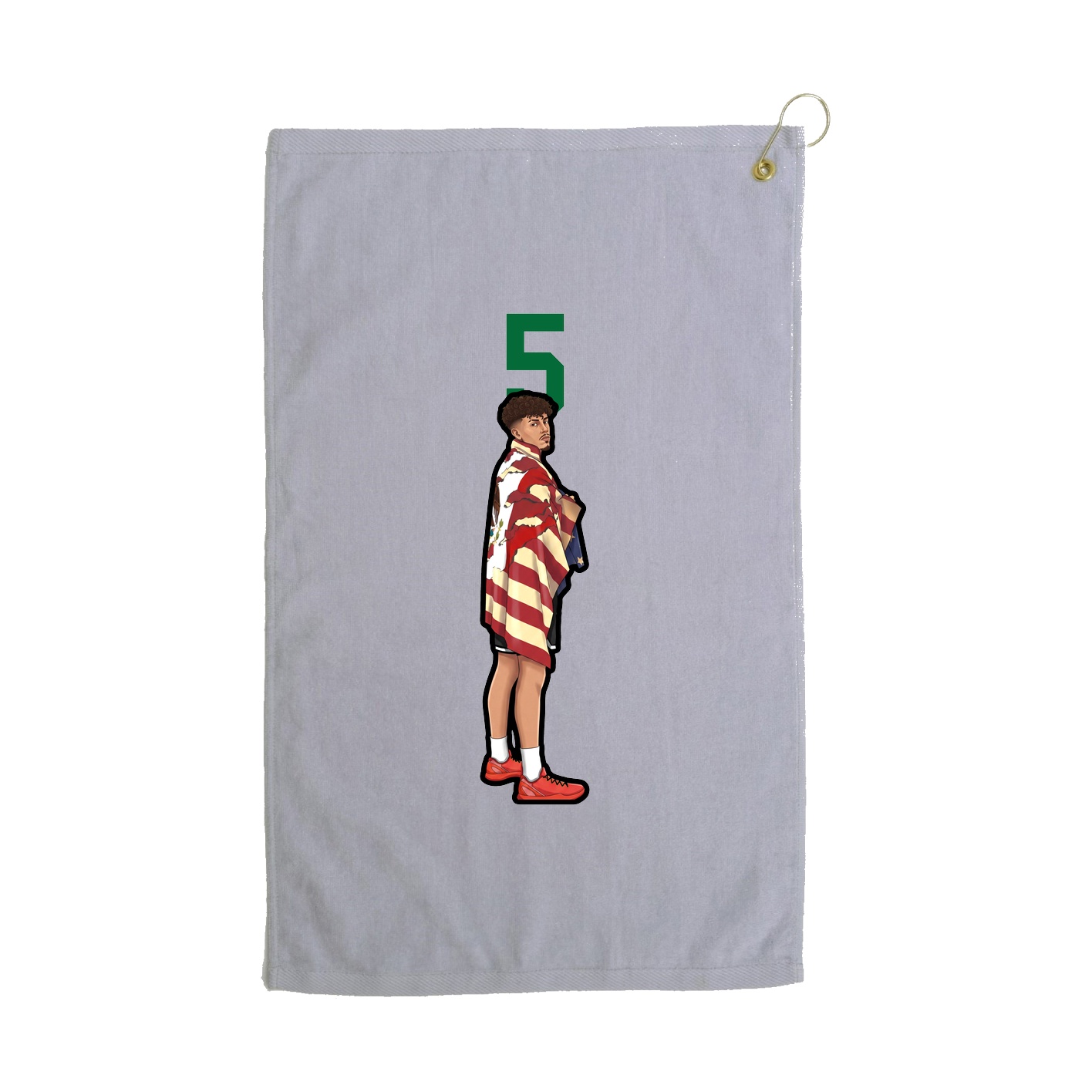Golf Towel — Number Top in Grey