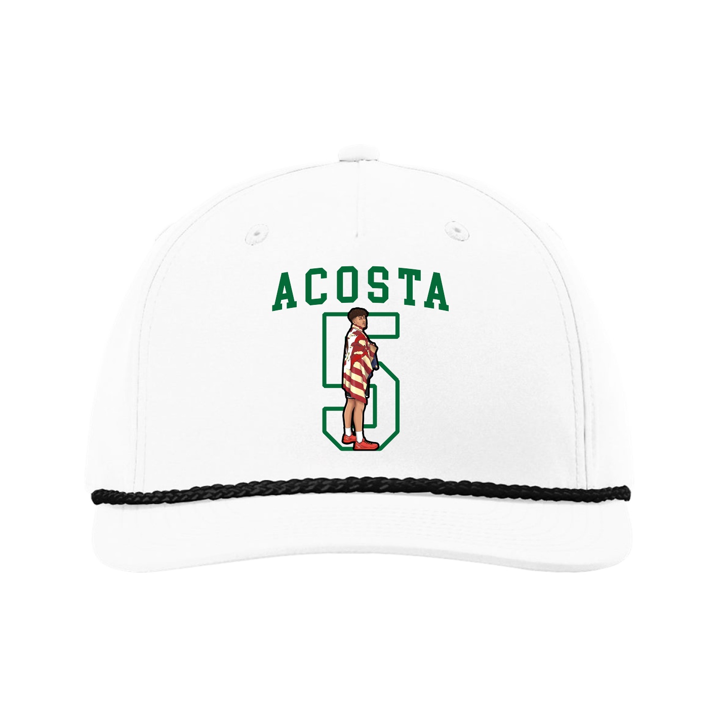 Five-Panel Classic Rope Cap — Shirsey in White