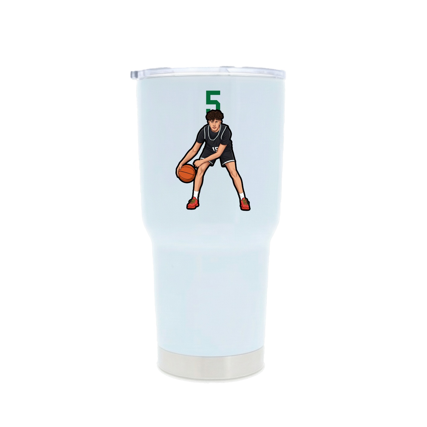 30oz Stainless Steel Tumbler — Number Top in White
