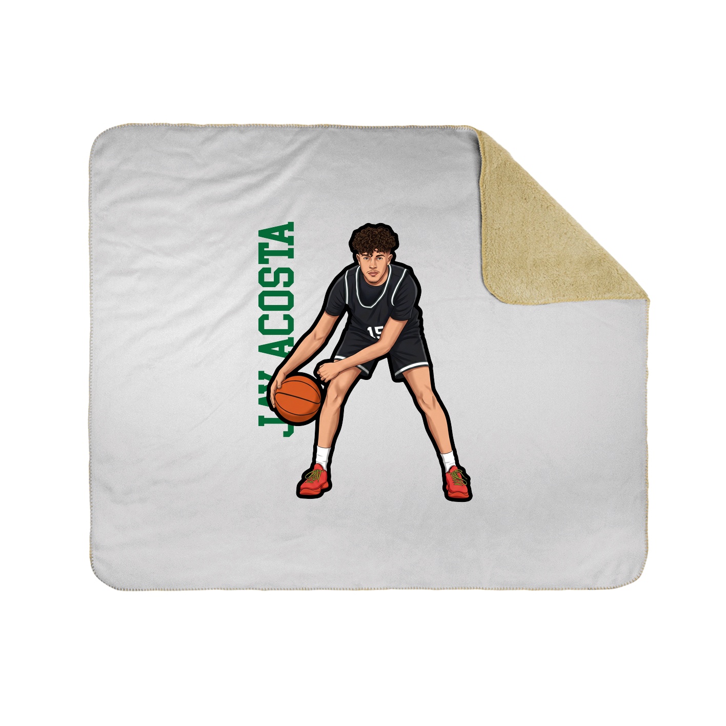 Throw Blanket — Name Vertical in White