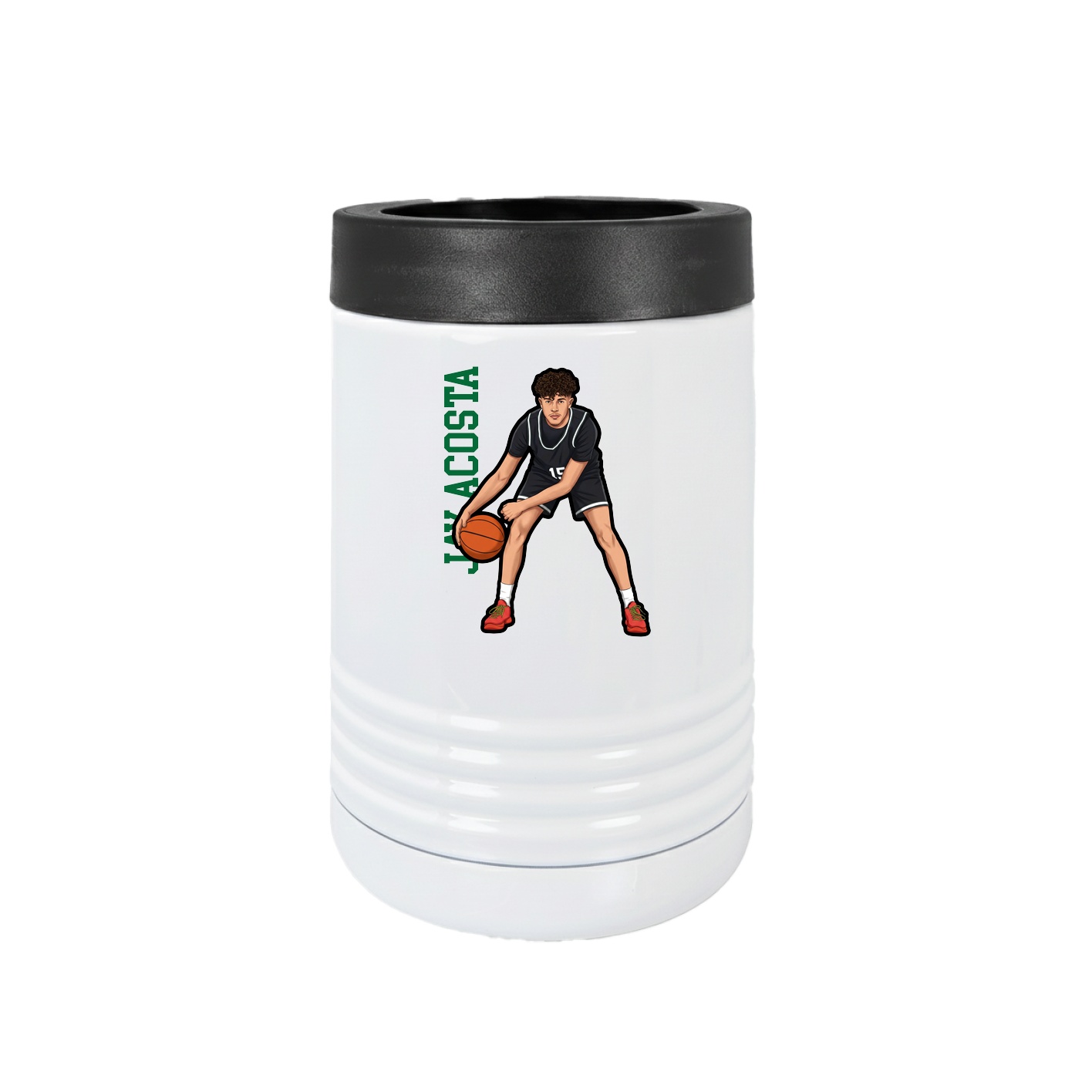 Beverage Holder — Name Vertical in White