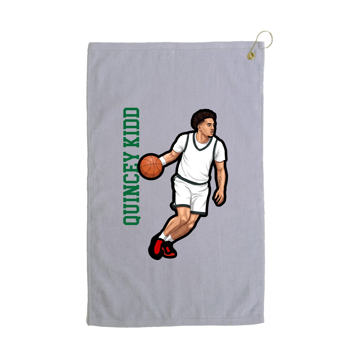 Golf Towel — Name Vertical in Grey