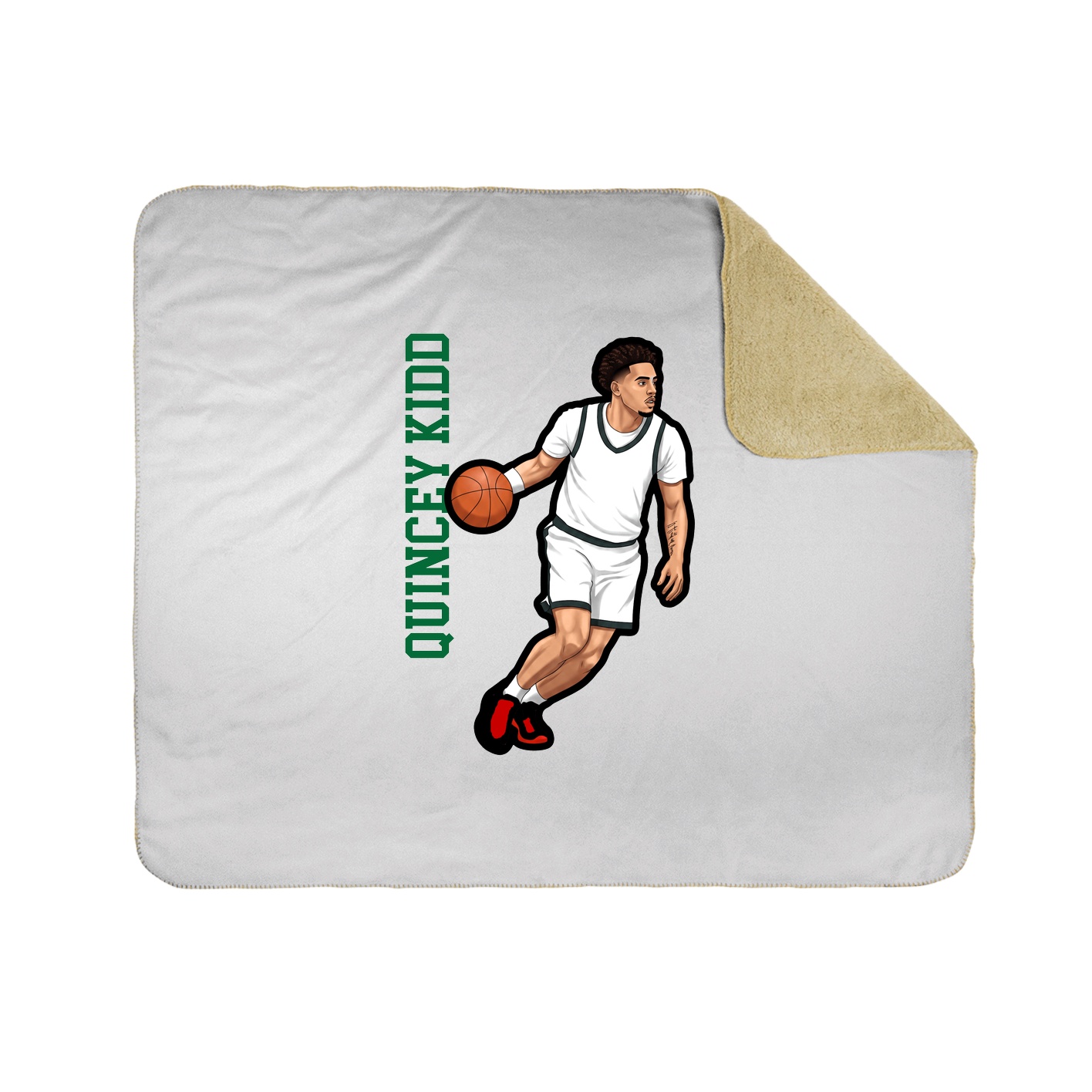 Throw Blanket — Name Vertical in White