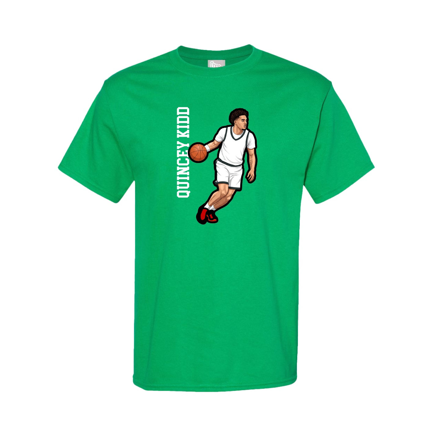Youth Tee — Name Vertical in Green