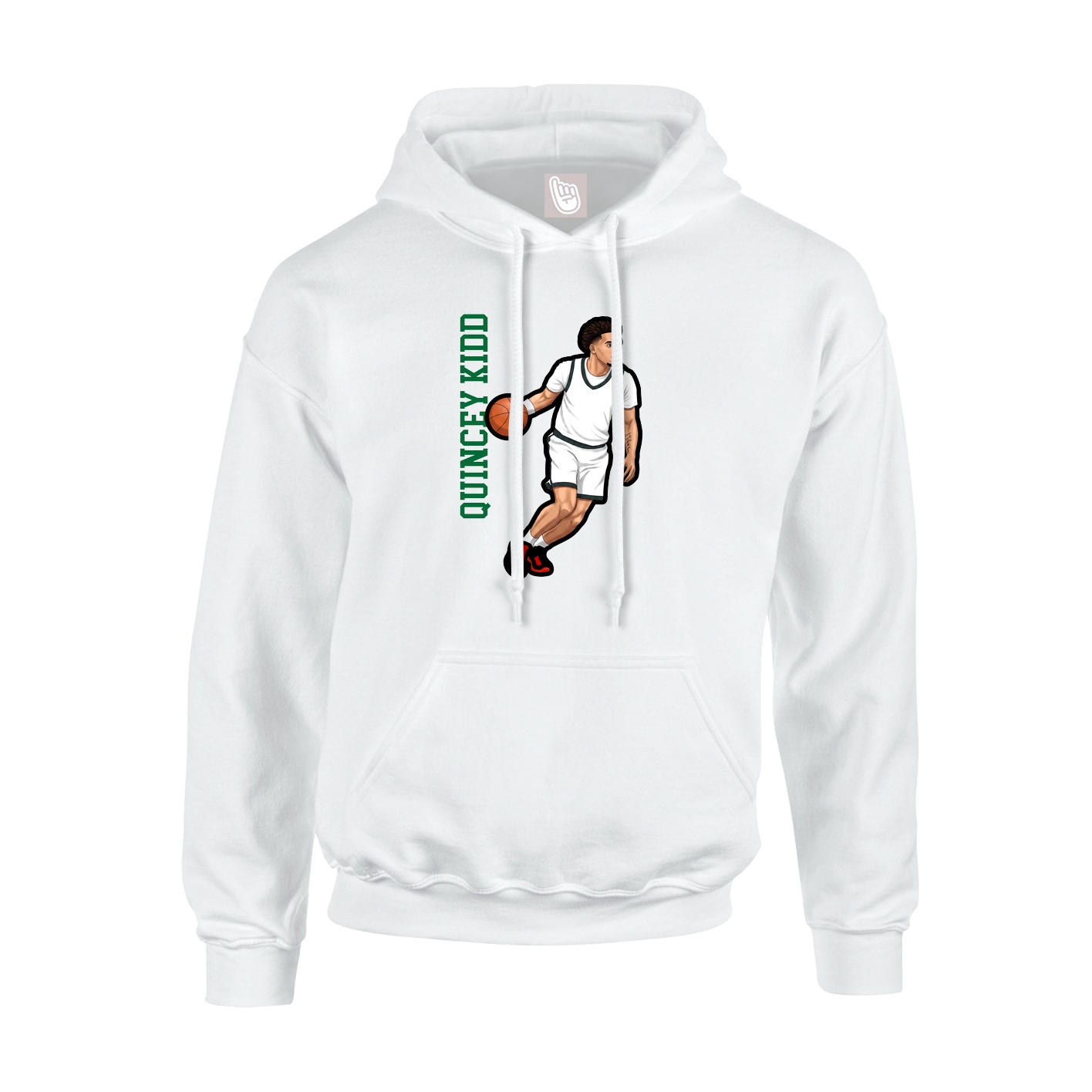 Hoodie — Name Vertical in White