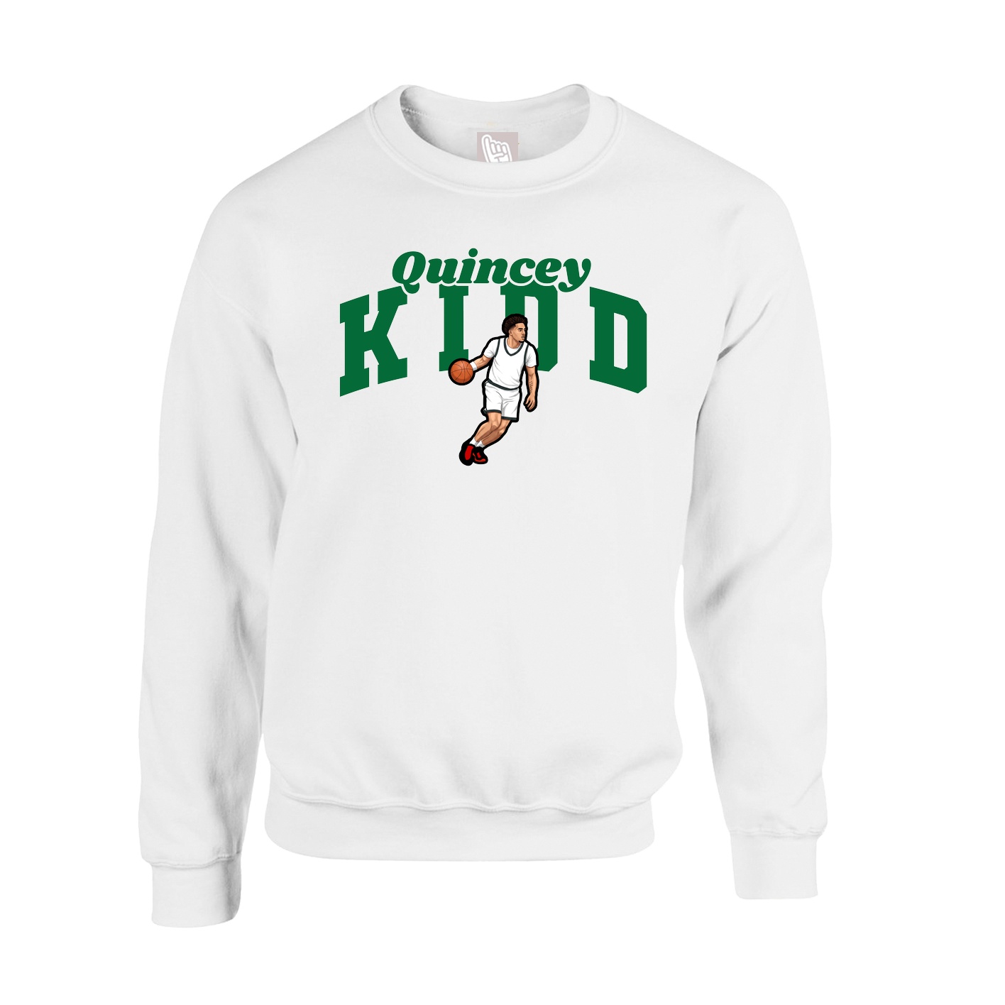 Fleece Crew — Signature Arch in White