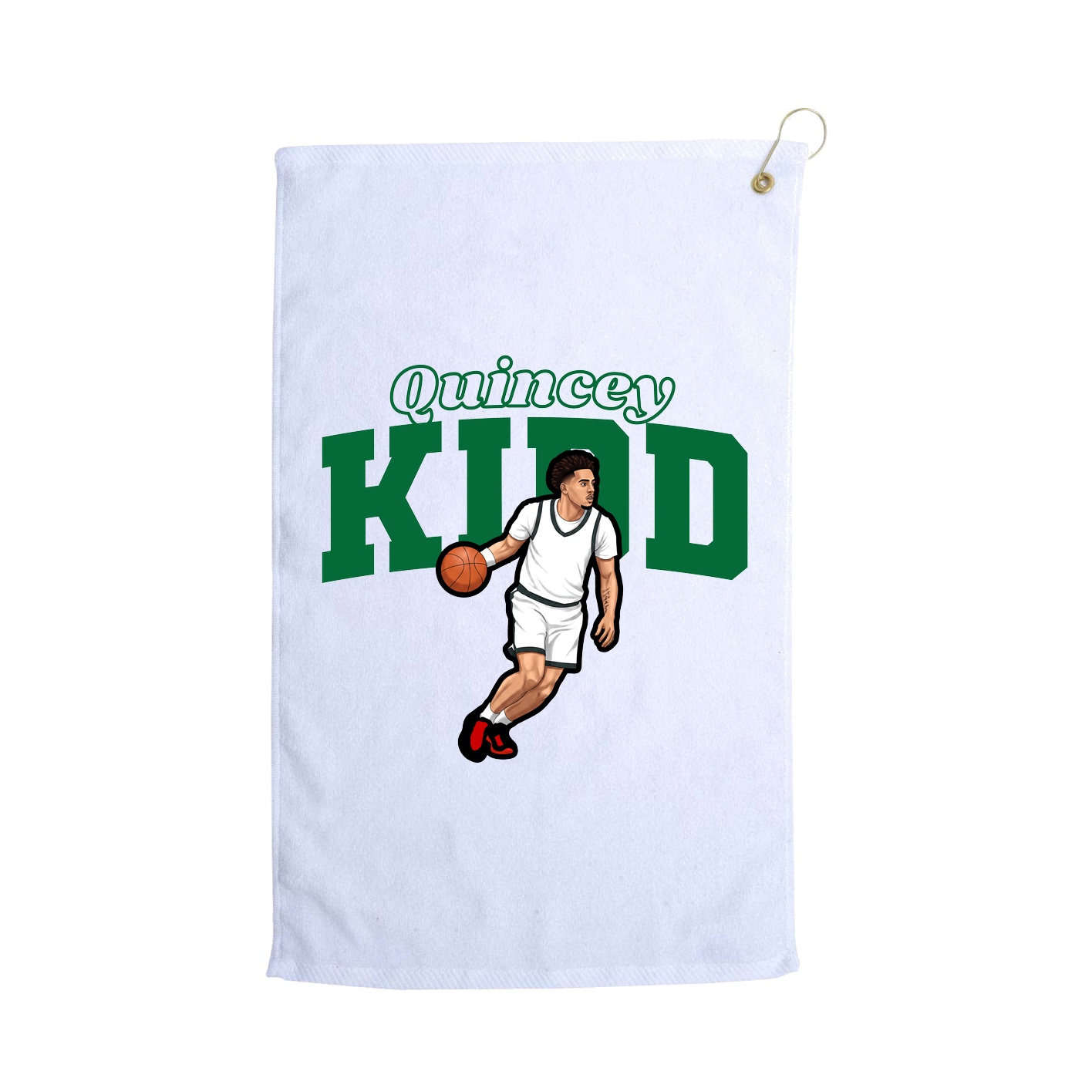 Golf Towel — Name Arch in White