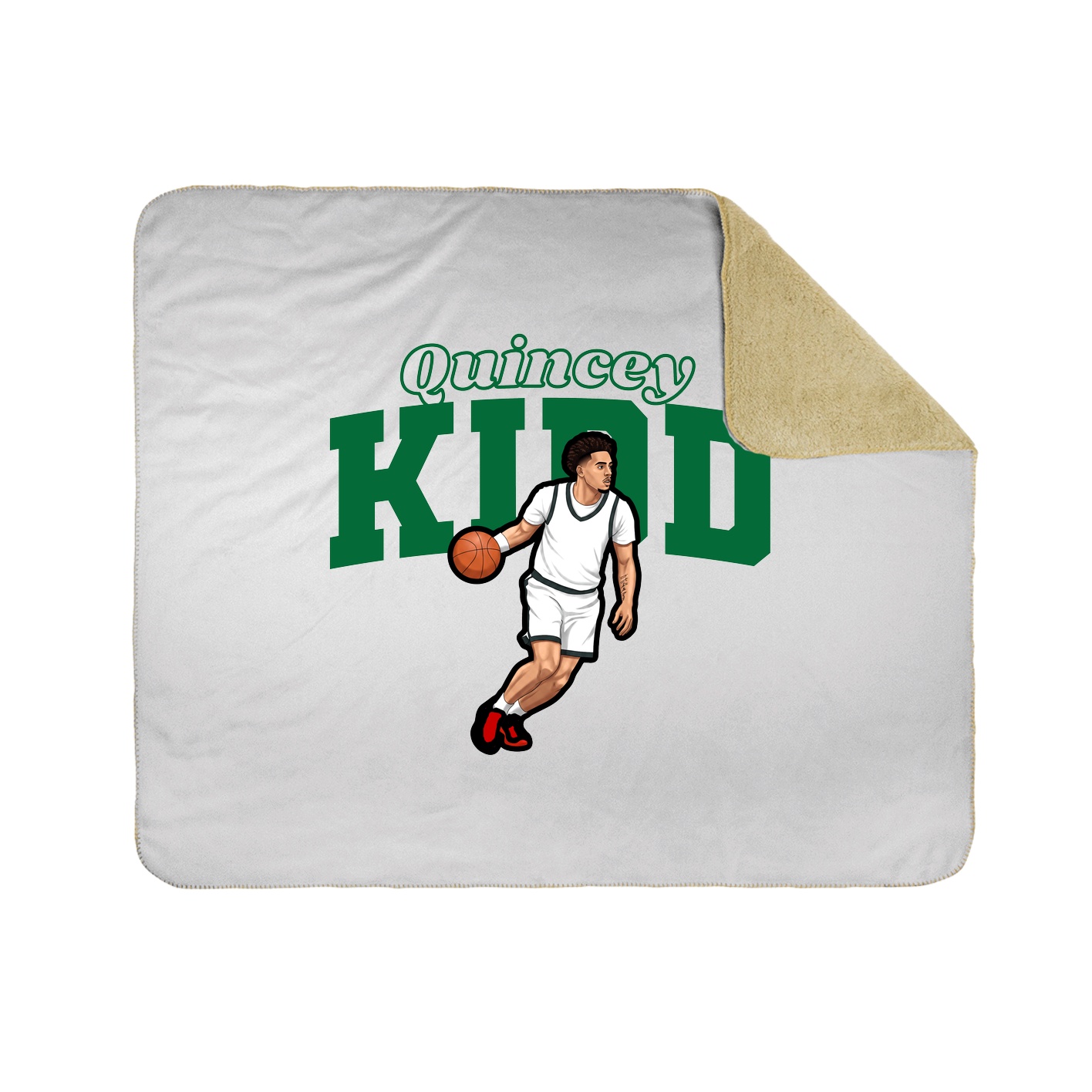 Throw Blanket — Name Arch in White