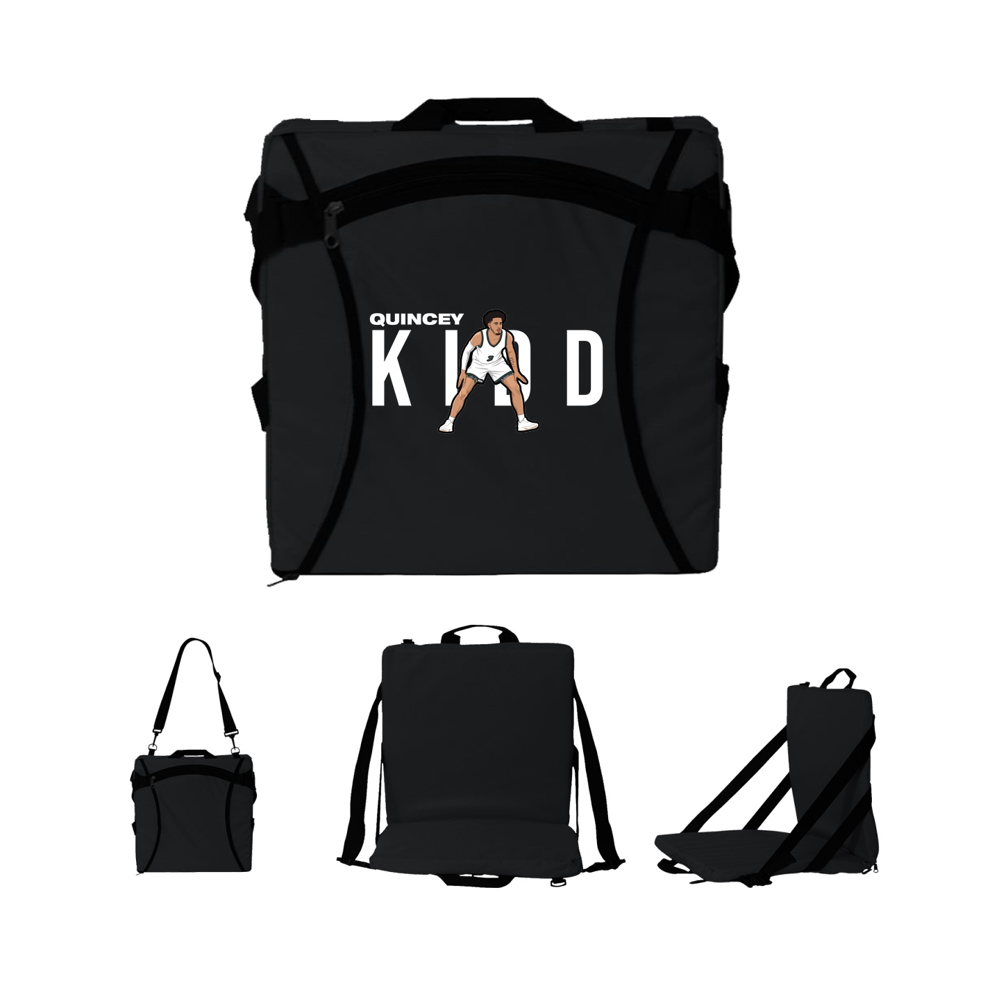 Folding Stadium Seat — Player Name in Black