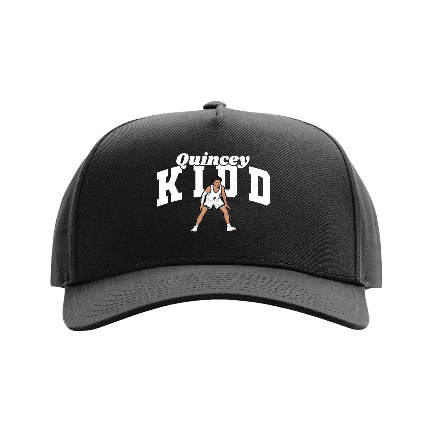 Full Fabric Five-Panel Champ Cap — Signature Arch in Black