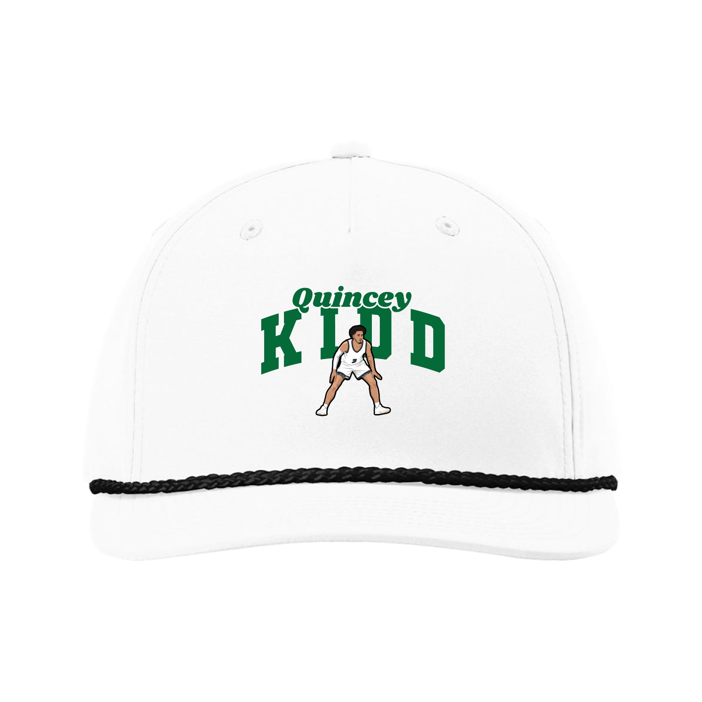 Five-Panel Classic Rope Cap — Signature Arch in White