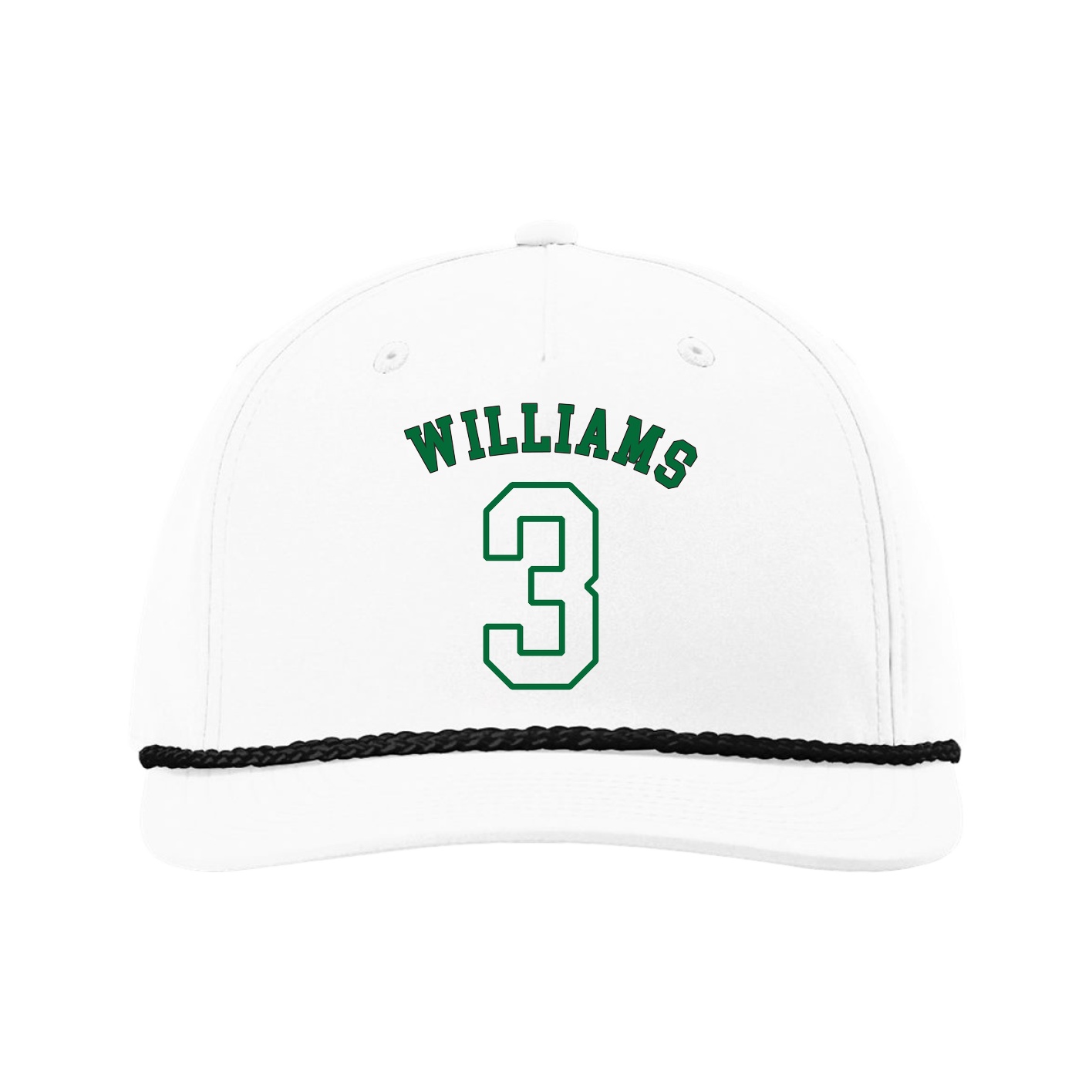 Five-Panel Classic Rope Cap — Shirsey Arch in White