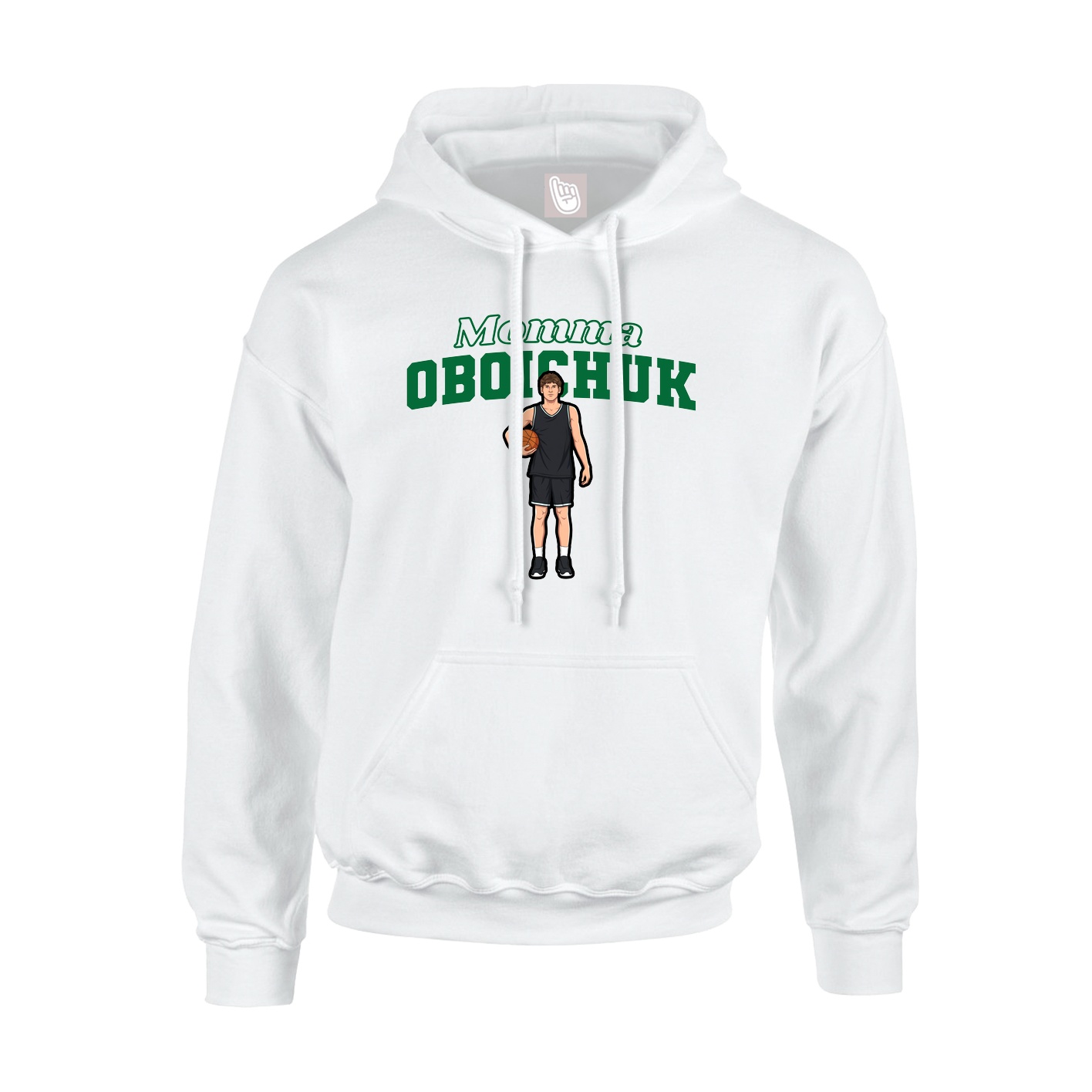 Youth Hoodie — Mothers Day Block in White
