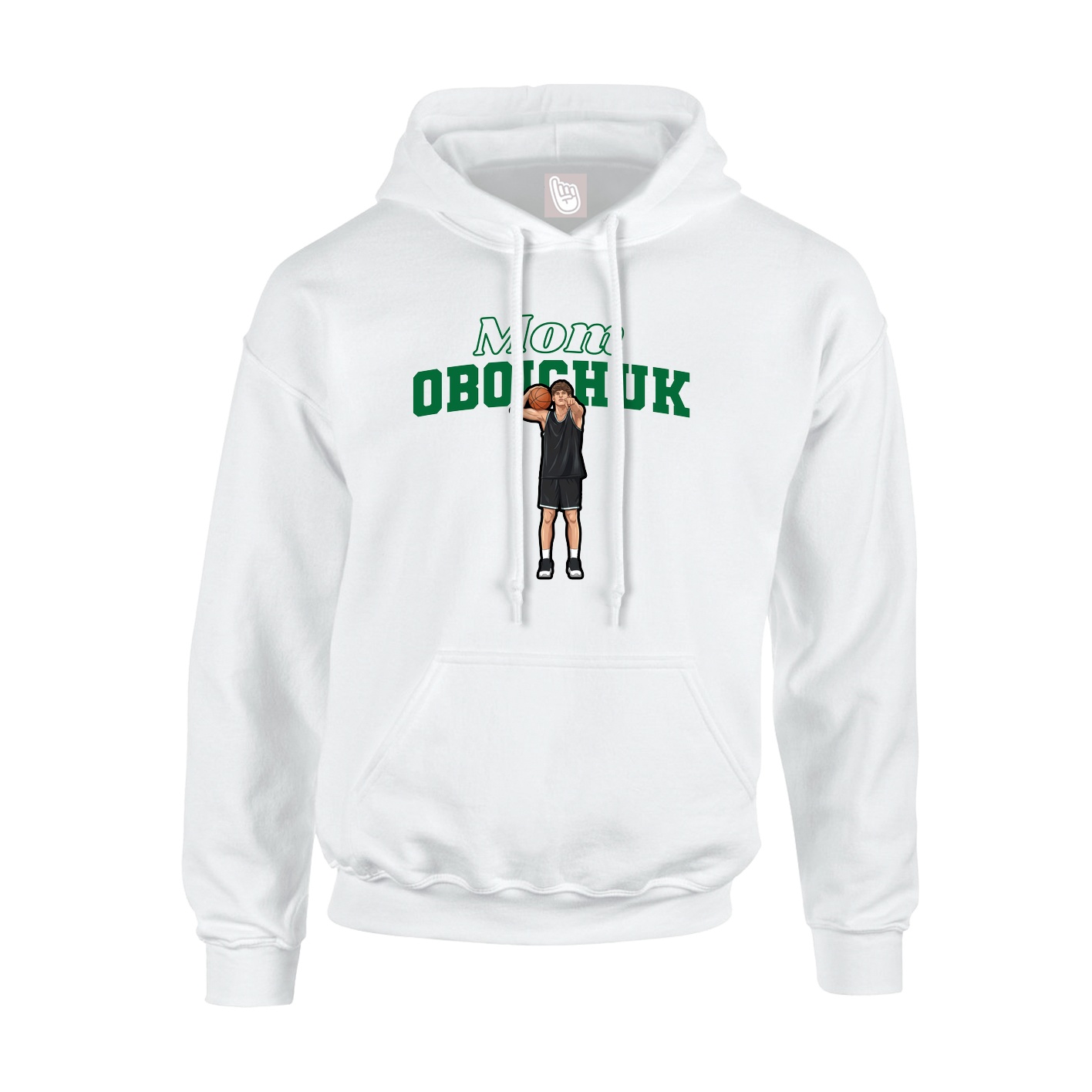 Youth Hoodie — Mothers Day Block in White