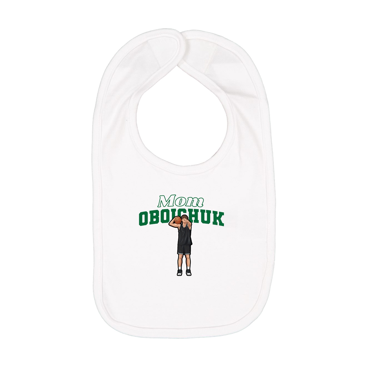 Infant Bib — Mothers Day Block in White
