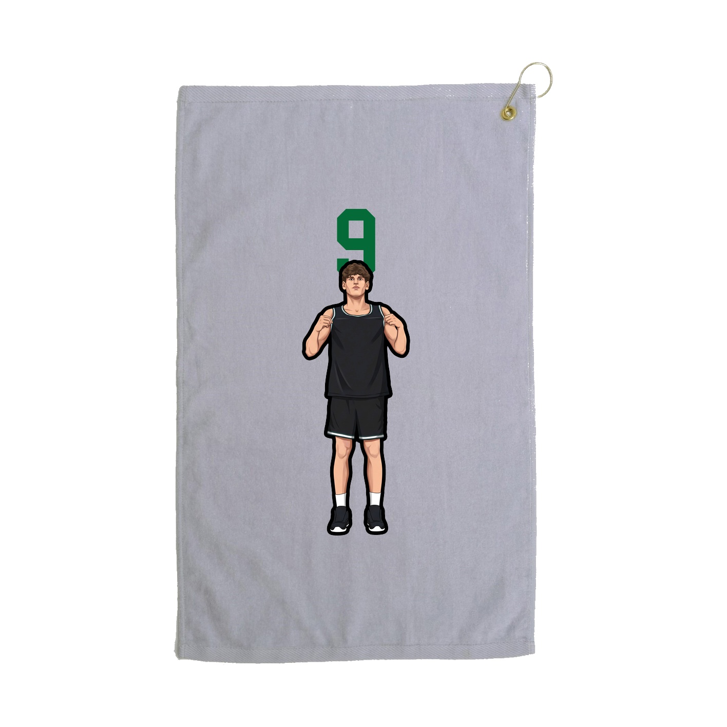 Golf Towel — Number Top in Grey