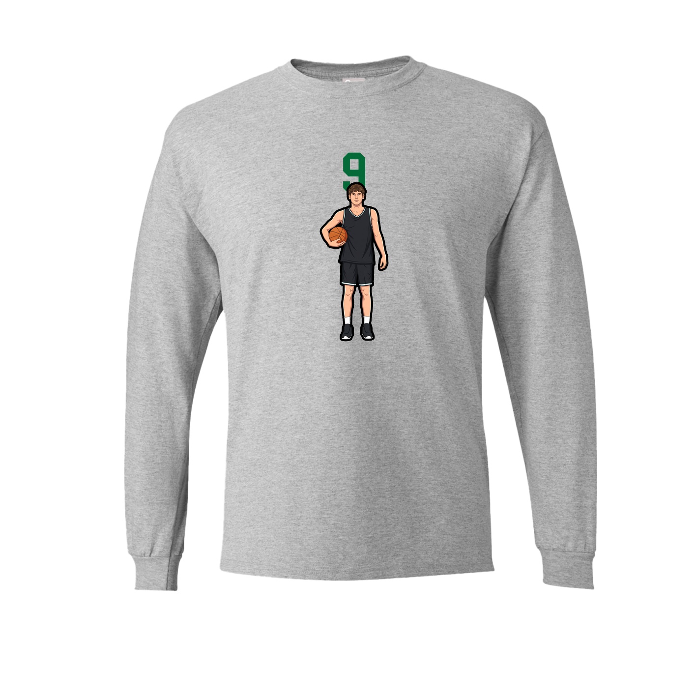 Long Sleeve Tee — Number Top in Grey