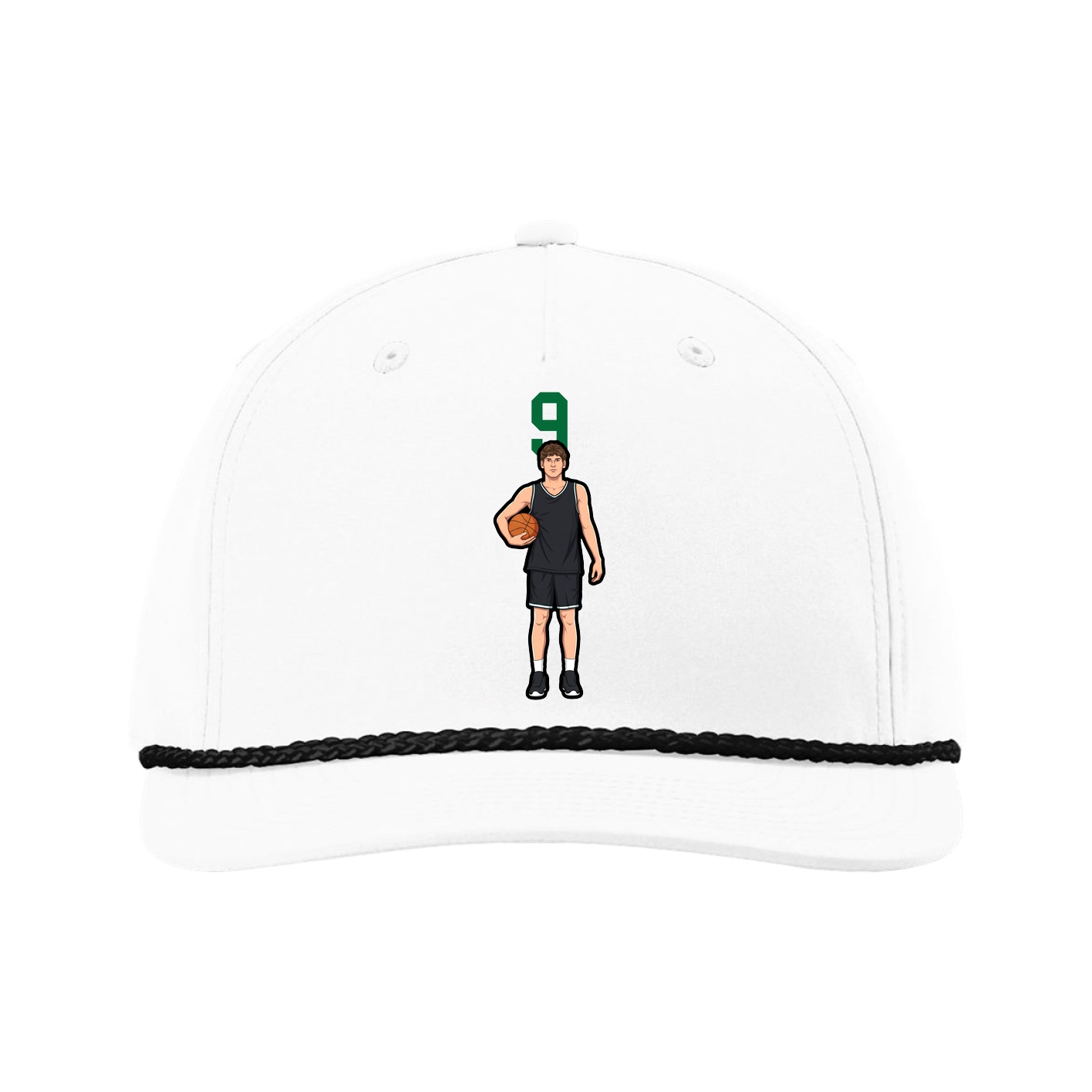 Five-Panel Classic Rope Cap — Number Top in White