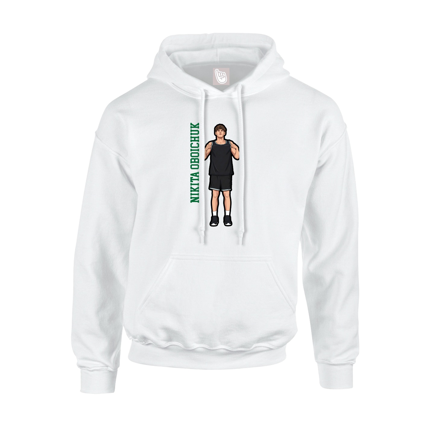 Youth Hoodie — Name Vertical in White