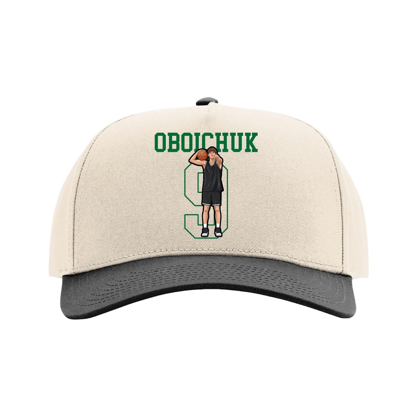 Full Fabric Five-Panel Champ Cap — Shirsey in Cream/Black