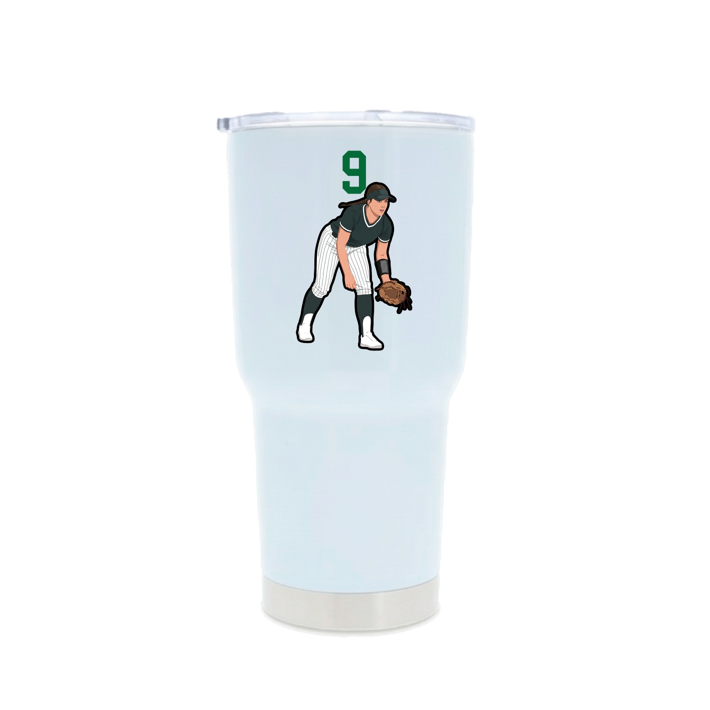 30oz Stainless Steel Tumbler — Number Top in White