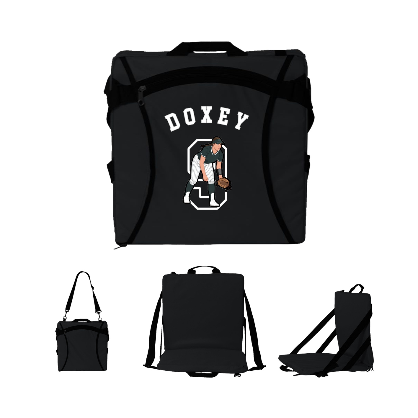 Folding Stadium Seat — Shirsey Arch in Black