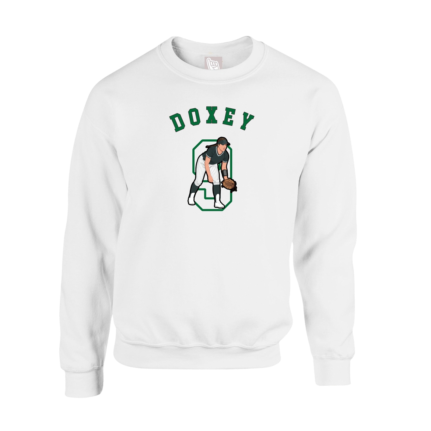 Fleece Crew — Shirsey Arch in White