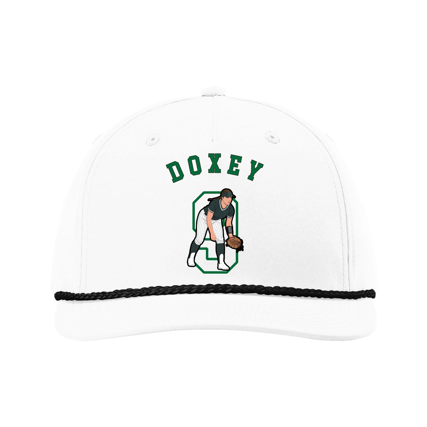 Five-Panel Classic Rope Cap — Shirsey Arch in White