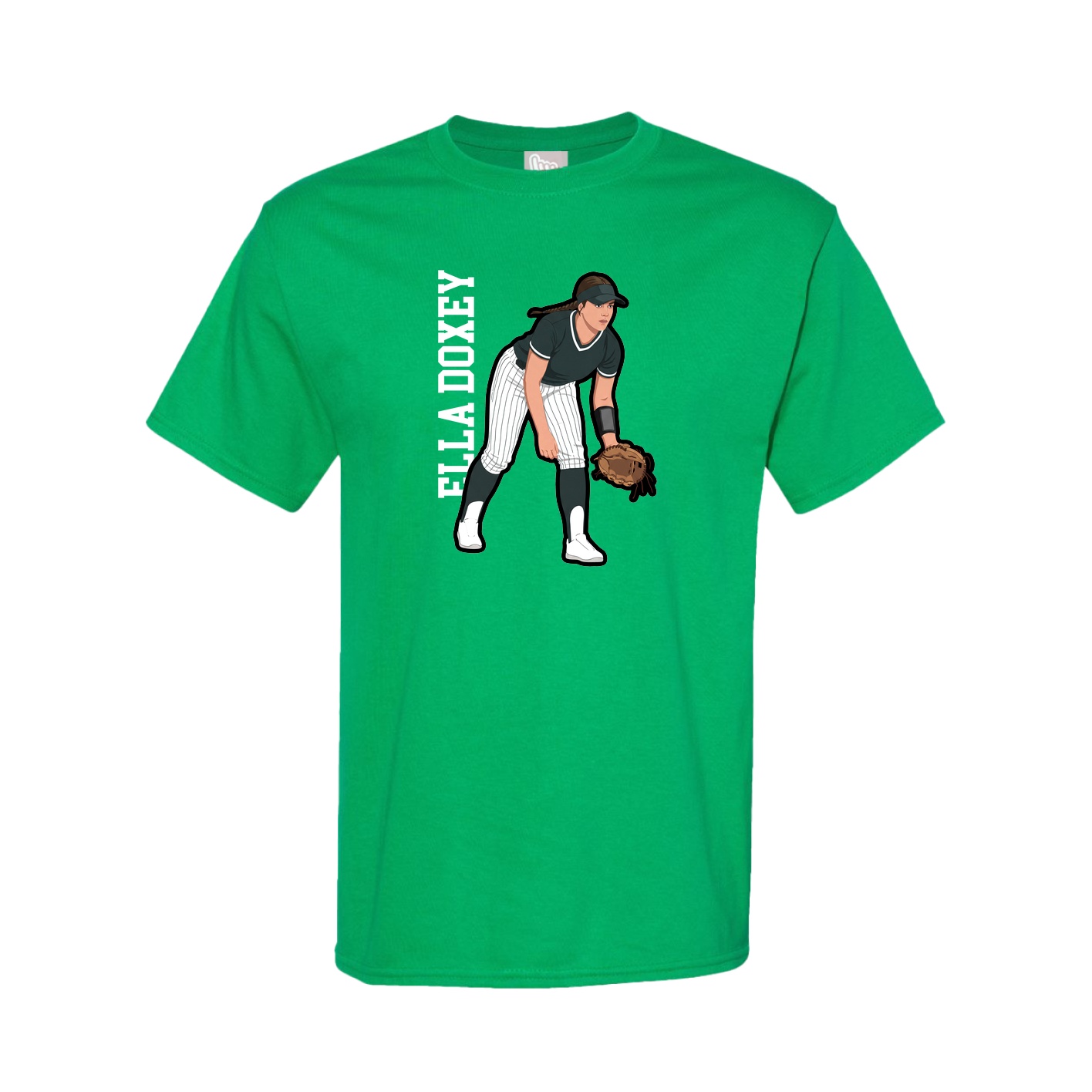 Youth Tee — Name Vertical in Green