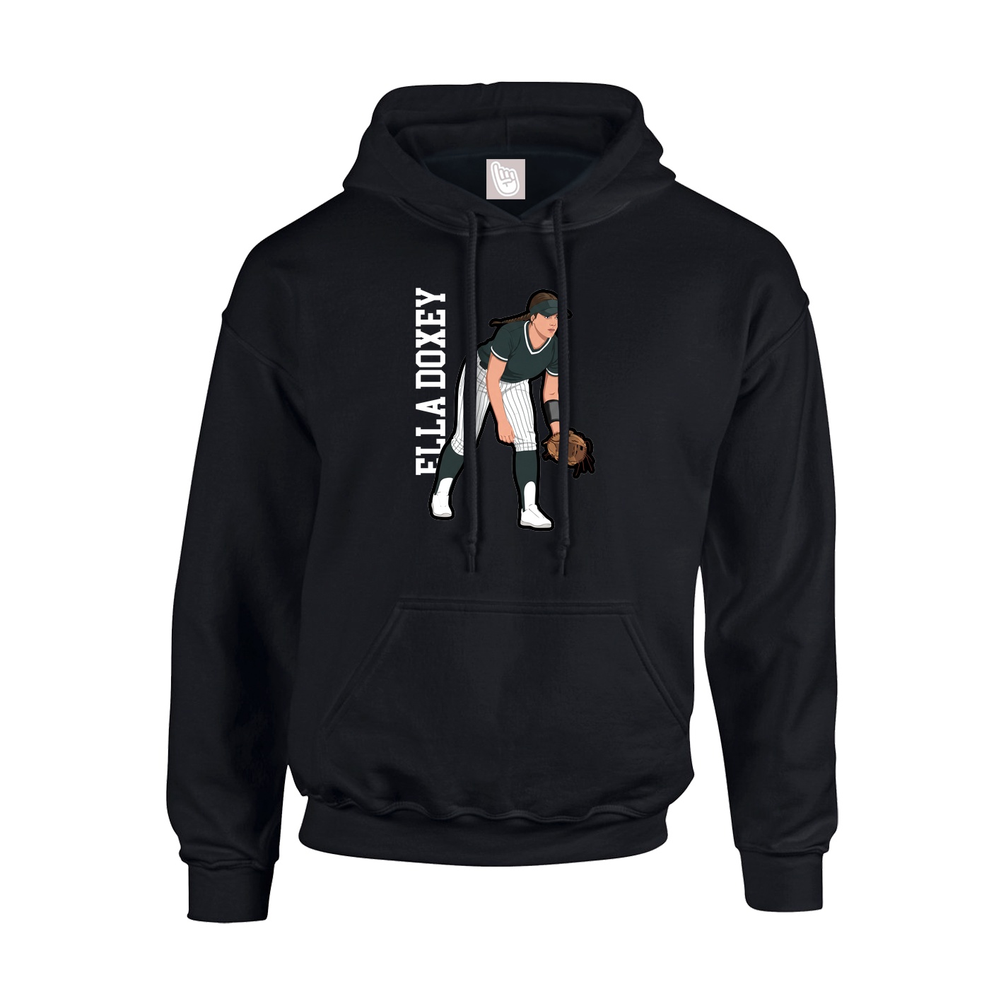 Hoodie — Name Vertical in Black