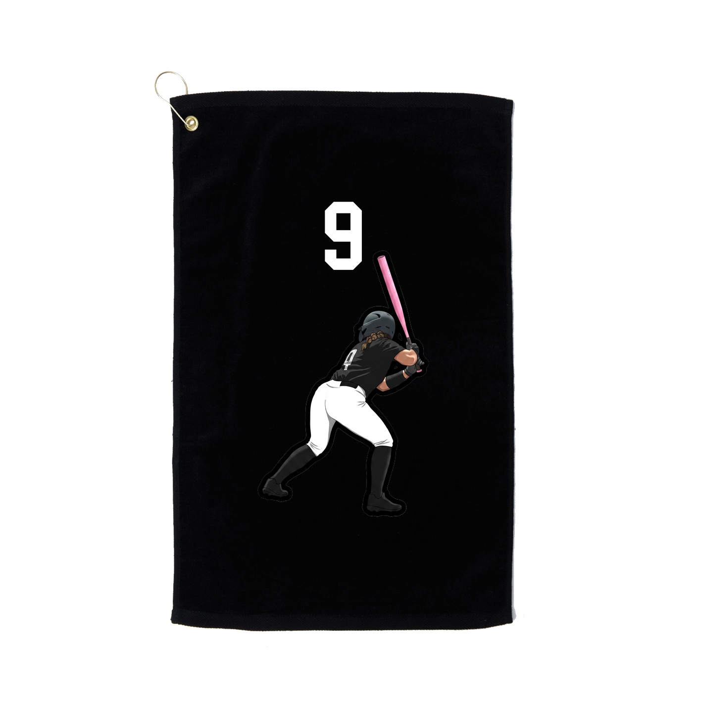 Golf Towel — Number Top in Black