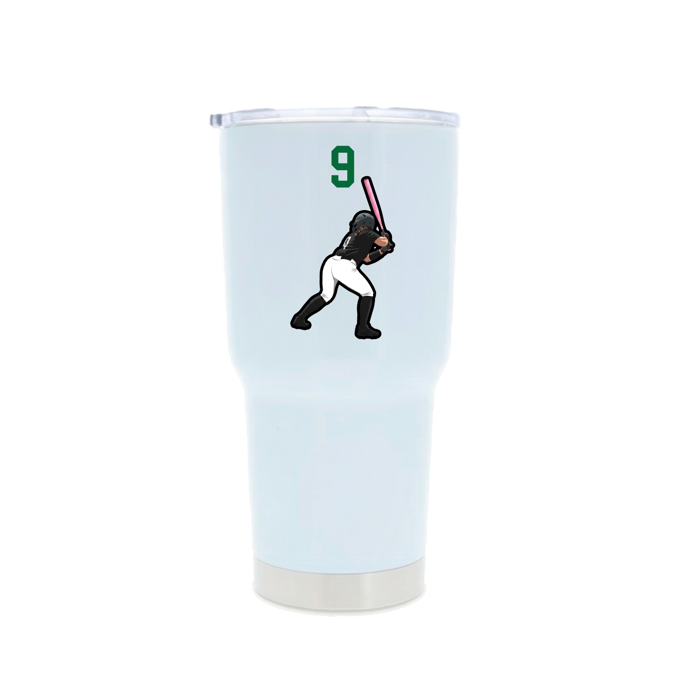 30oz Stainless Steel Tumbler — Number Top in White