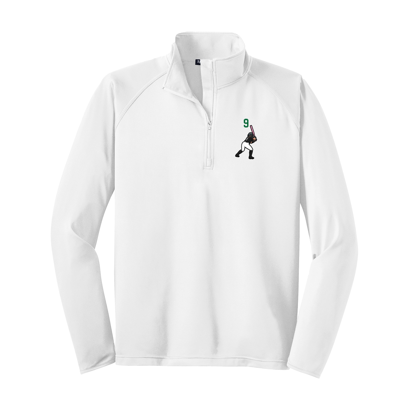 Q-Zip Pullover — Number Top in White