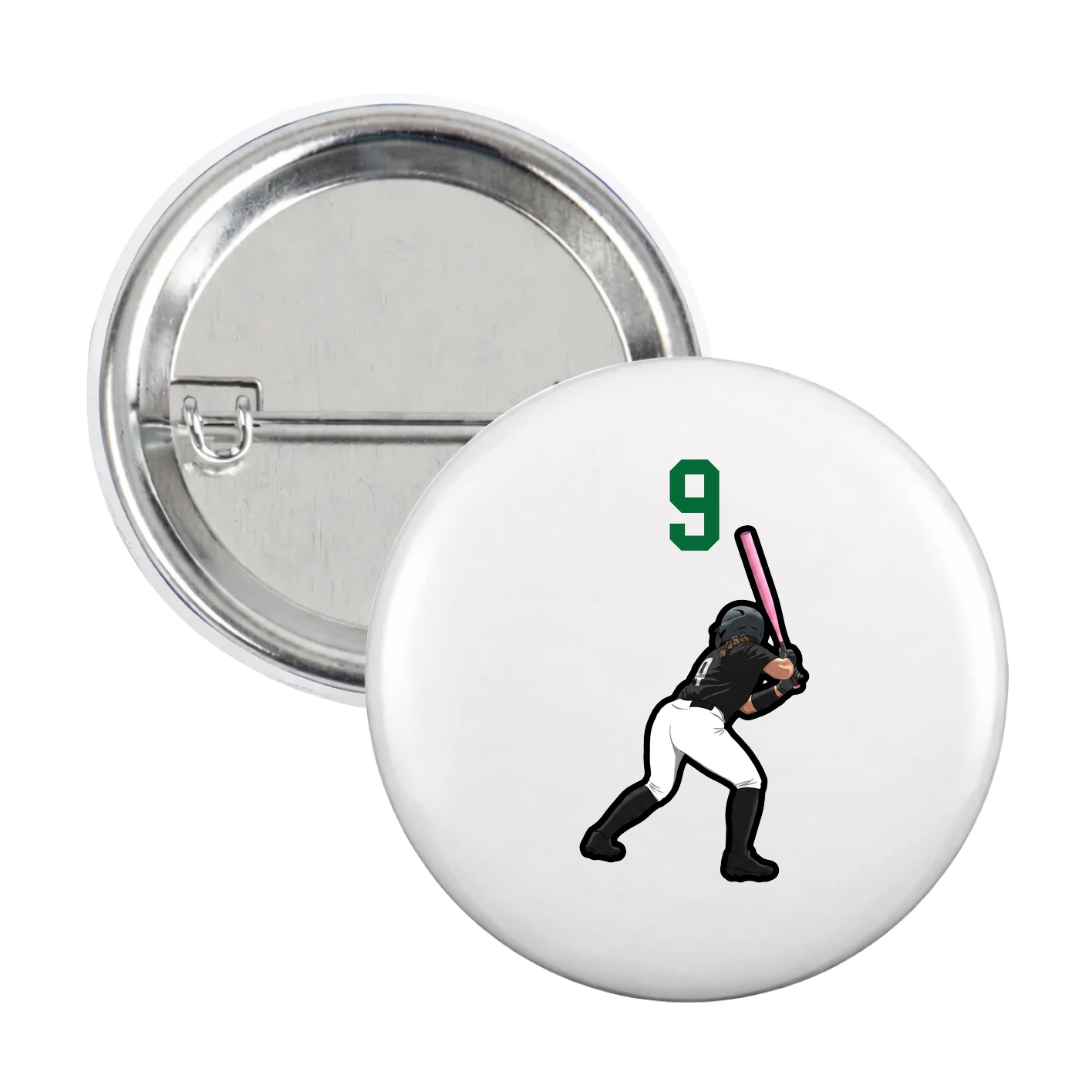 Game Day Button — Number Top in White