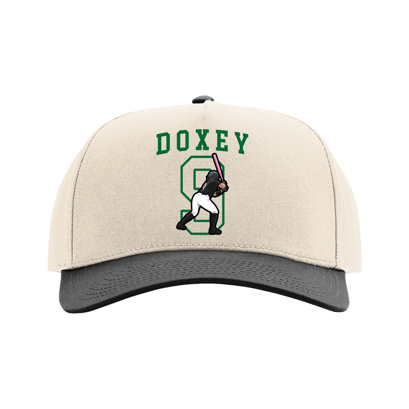 Full Fabric Five-Panel Champ Cap — Shirsey in Cream/Black