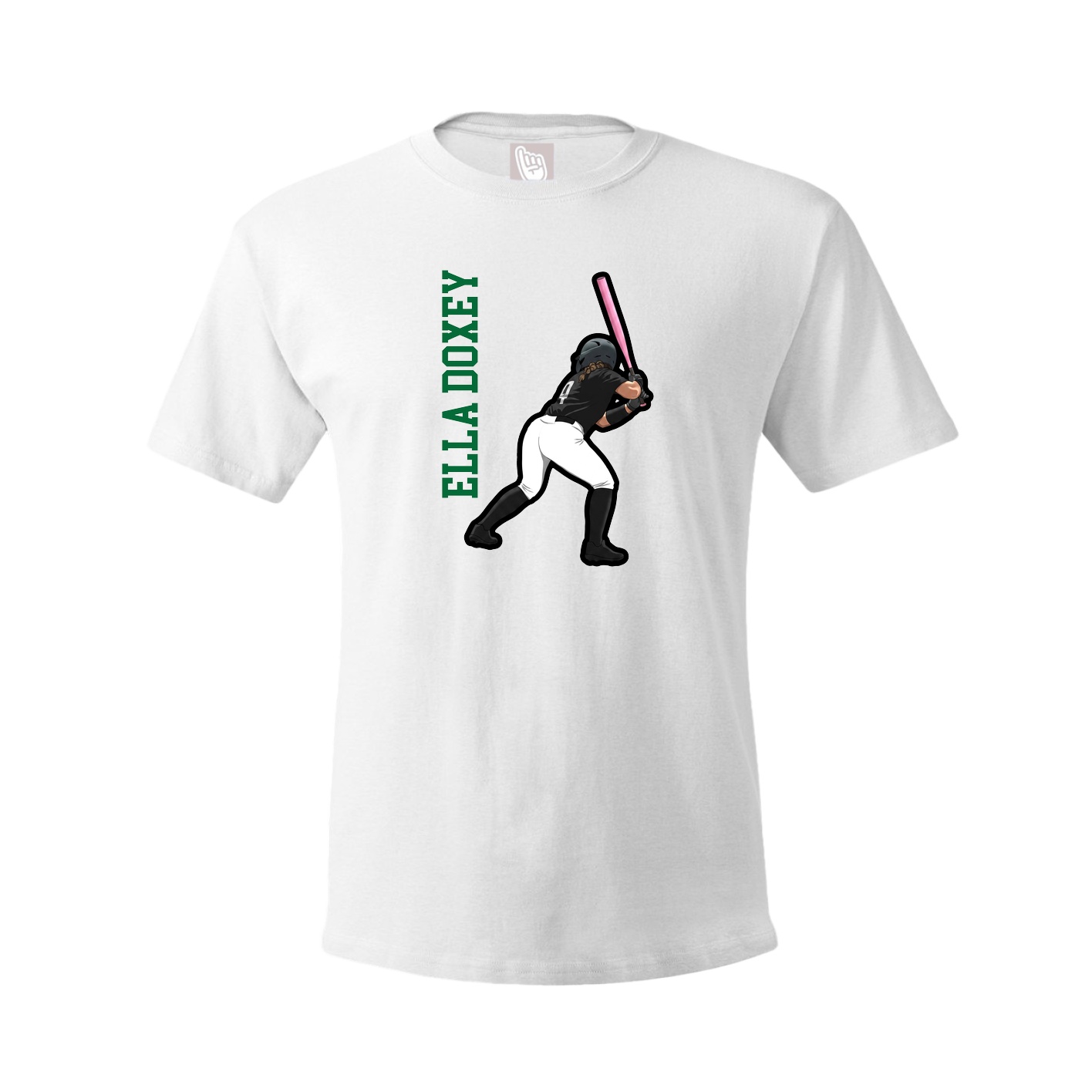 Youth Tee — Name Vertical in White