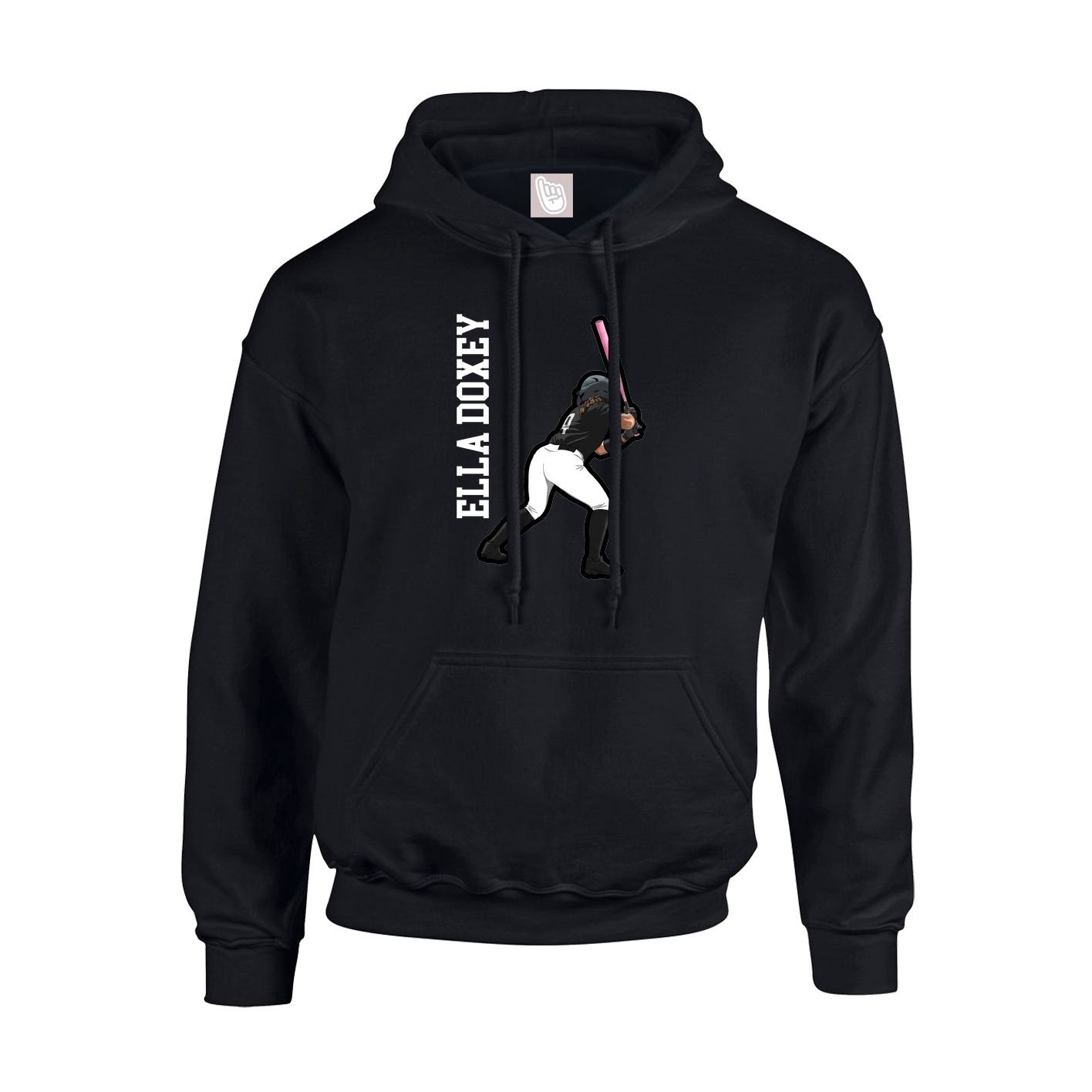 Hoodie — Name Vertical in Black