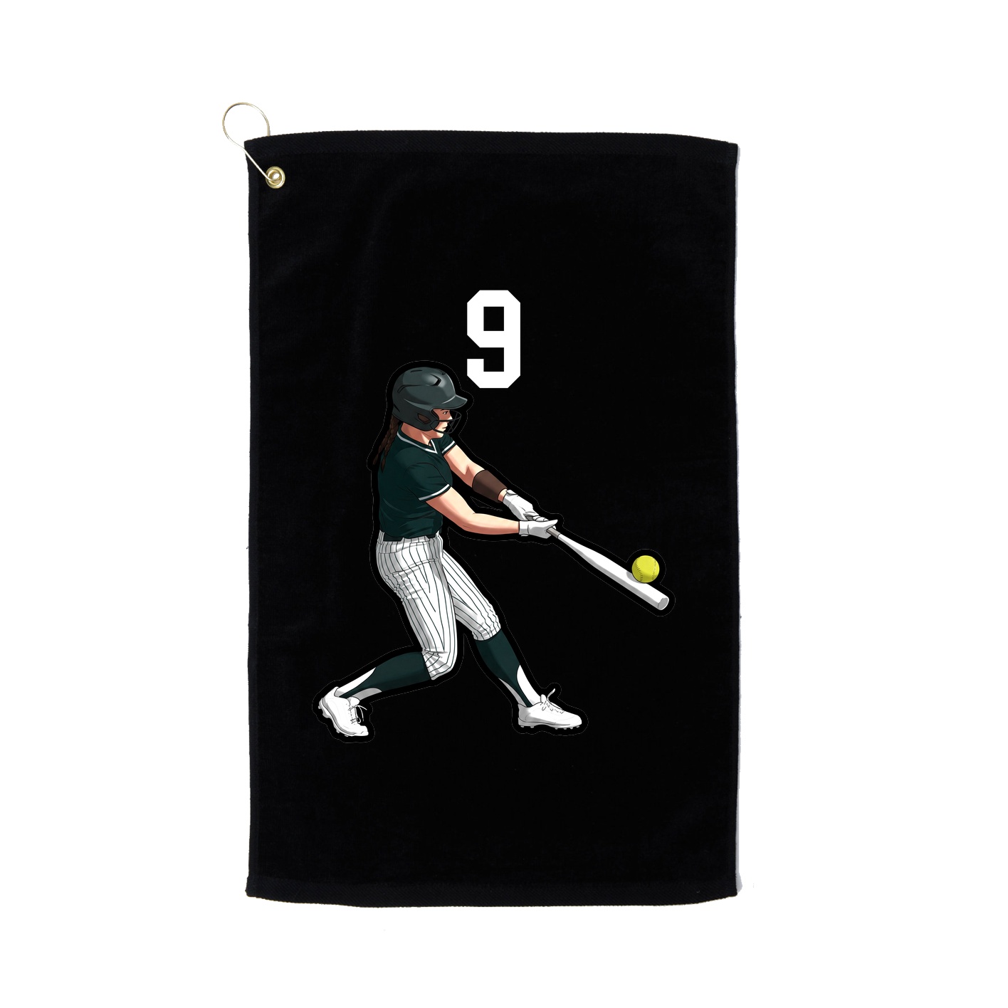 Golf Towel — Number Top in Black