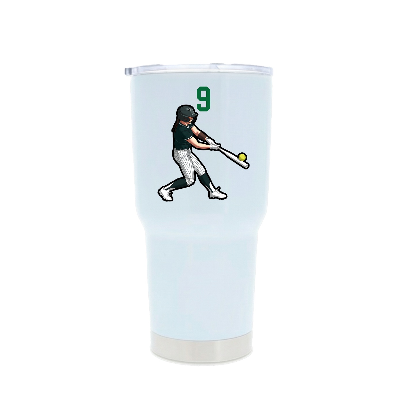 30oz Stainless Steel Tumbler — Number Top in White