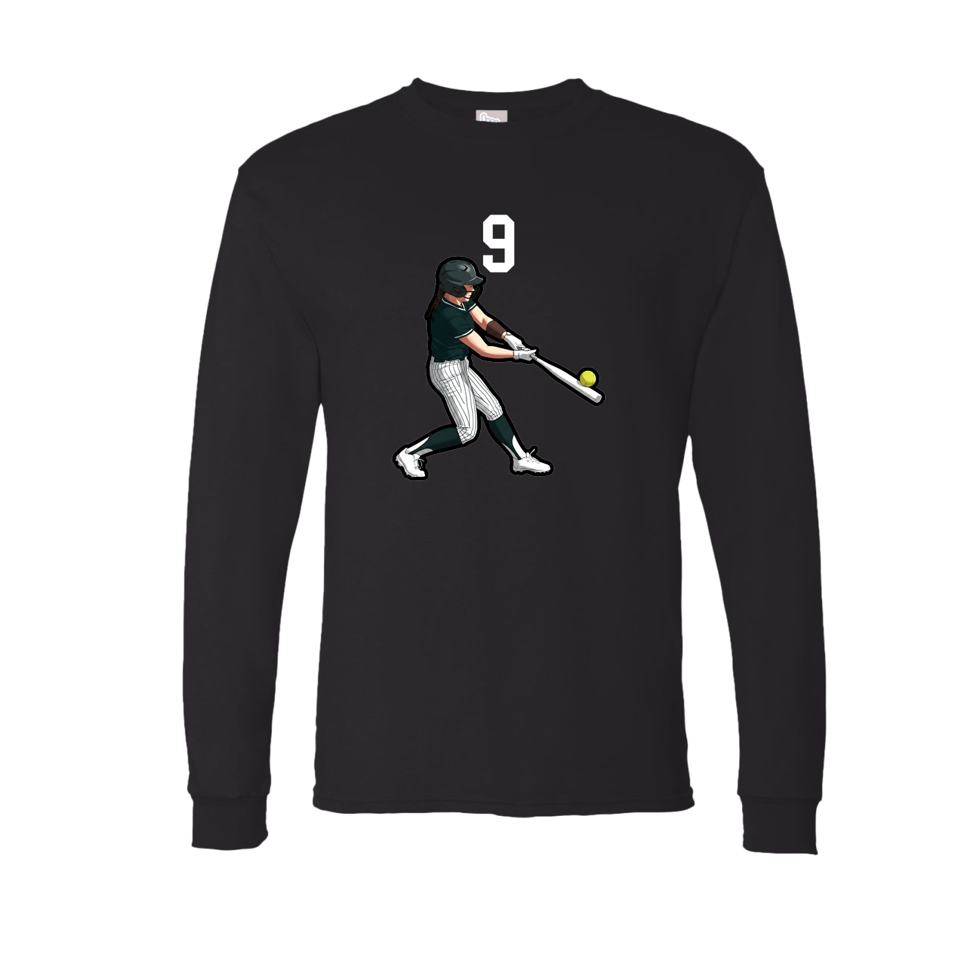 Long Sleeve Tee — Number Top in Black