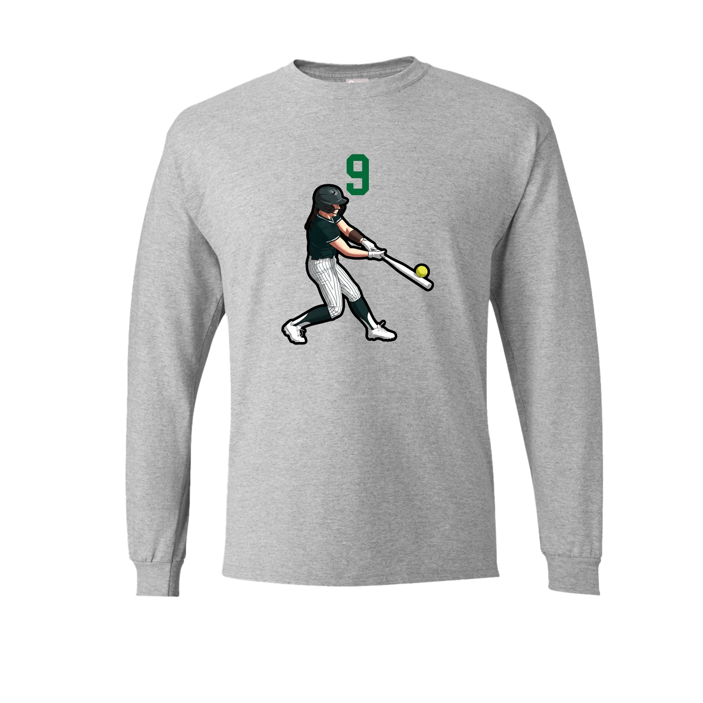 Long Sleeve Tee — Number Top in Grey