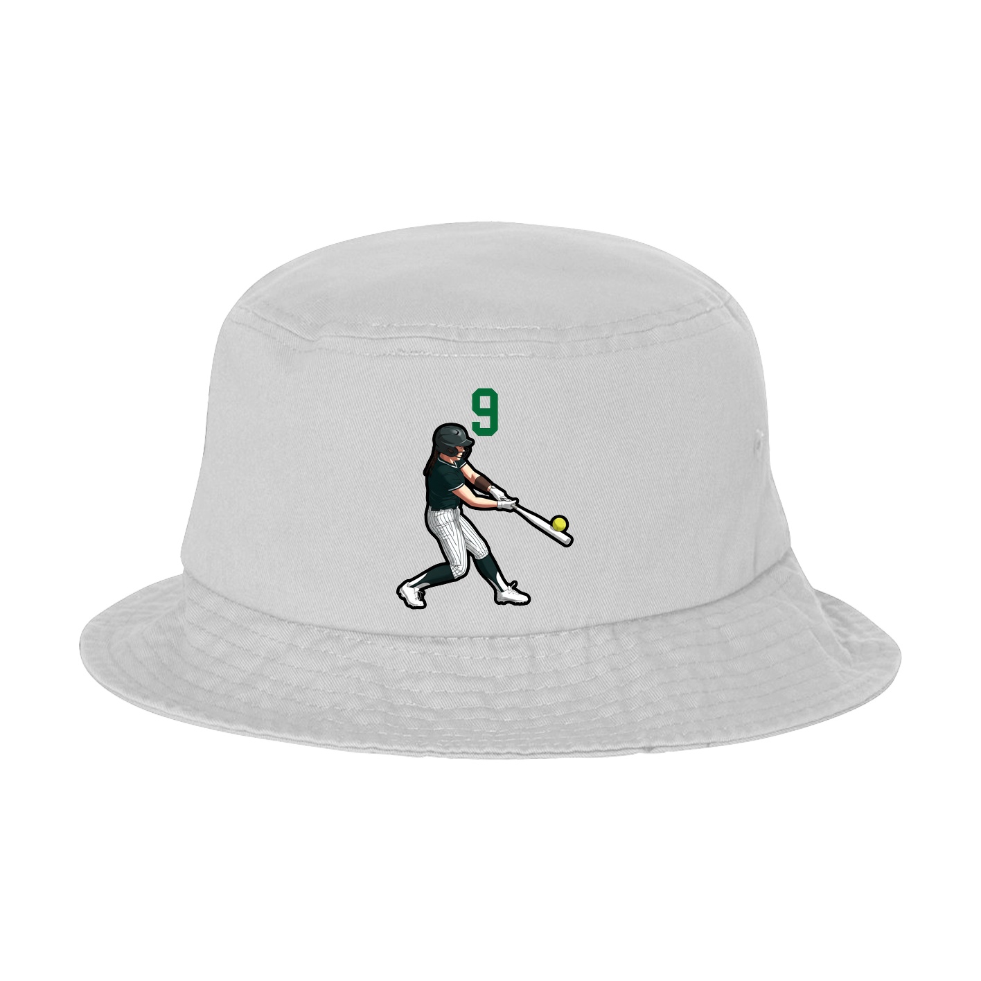 Bucket Cap — Number Top in White