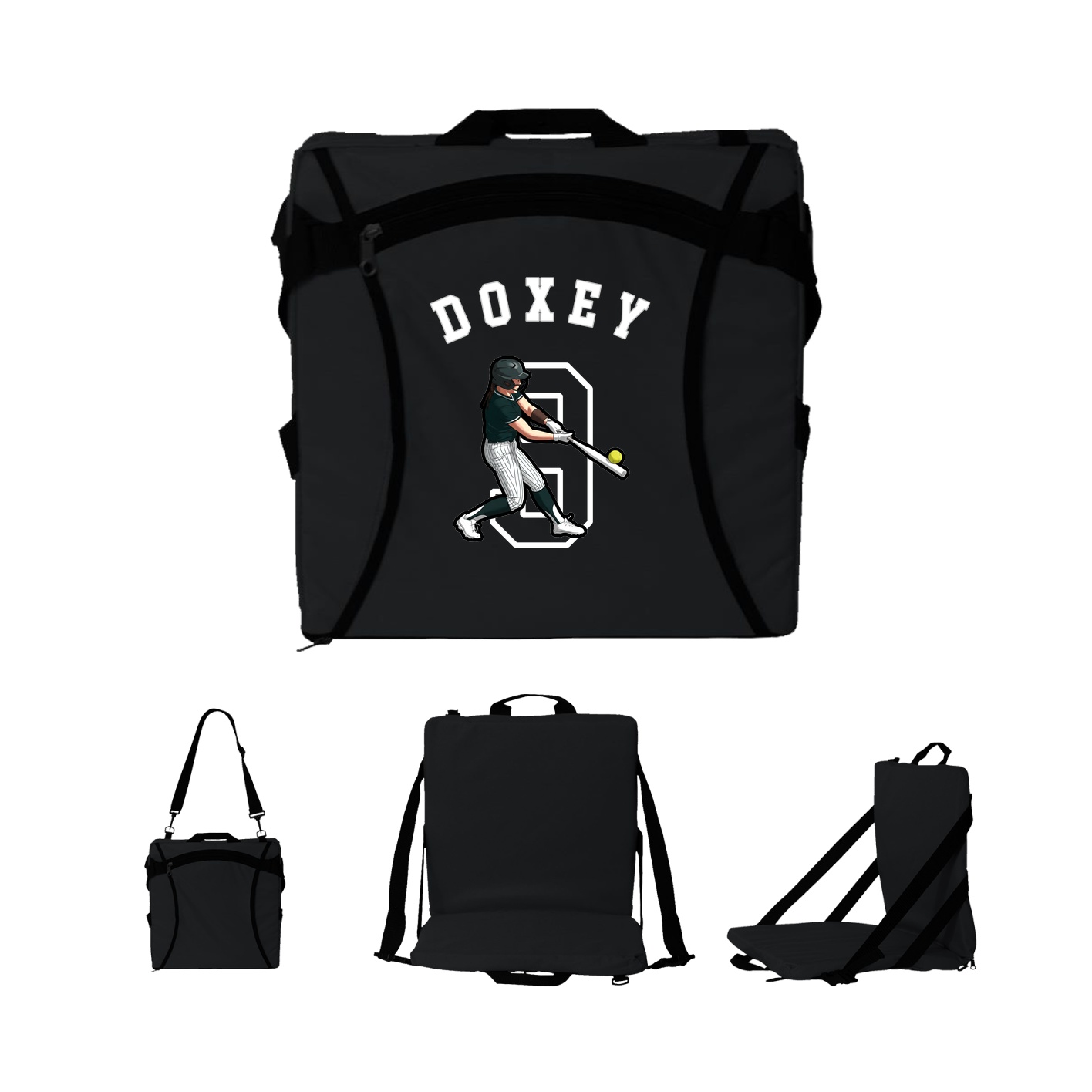 Folding Stadium Seat — Shirsey Arch in Black