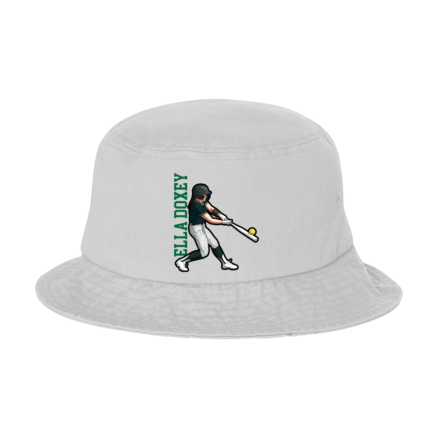 Bucket Cap — Name Vertical in White